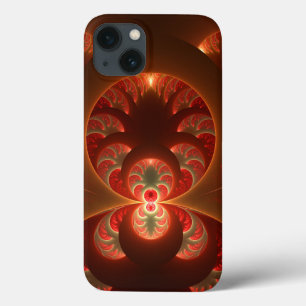 Case-Mate iPhone Case Abstrait lumineux rouge orange moderne Fractal