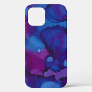 Case-Mate iPhone Case Abstrait marbré foncé alcool encre violet et bleu