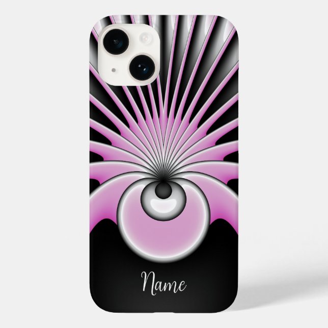 Coques Case-Mate iPhone Abstrait moderne Fou Fractal Art Nom du Motif (Verso)