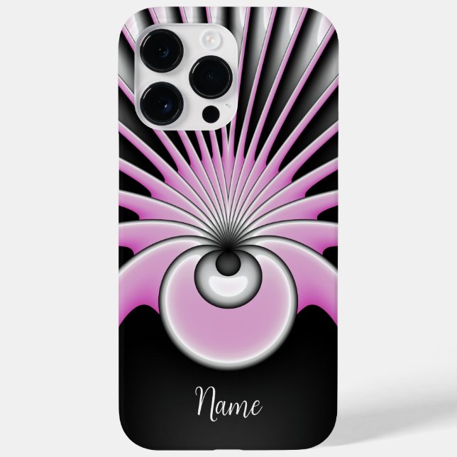 Coques Case-Mate iPhone Abstrait moderne Fou Fractal Art Nom du Motif (Verso)
