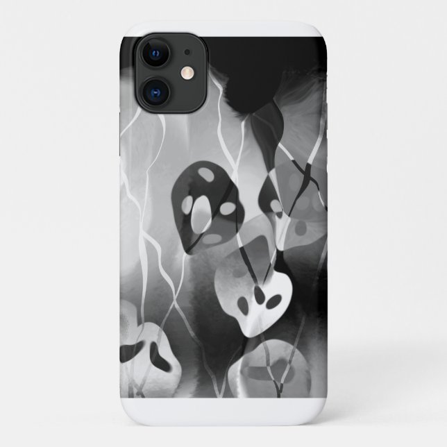 Coques Case-Mate iPhone Abstrait moderne noir et blanc (Dos)
