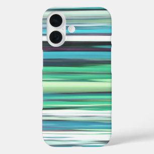 Coques iPhone 16 Abstrait n° 2 : Aqua bleu vert flur Coque-Mate iPh