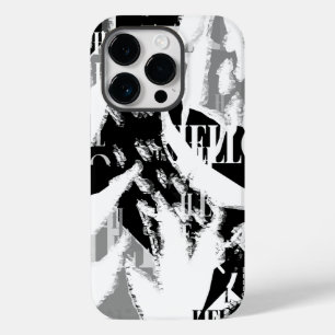 Coque Pour iPhone 14 Pro Abstrait noir blanc gris