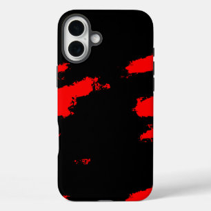 Coques iPhone 16 Plus abstrait noir et rouge