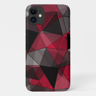 Case-Mate iPhone Case Abstrait Noir, rouge, gris géométrique.