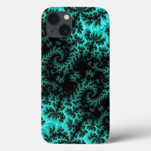 Case-Mate iPhone Case Abstrait noir Turquoise symétrique fractal
