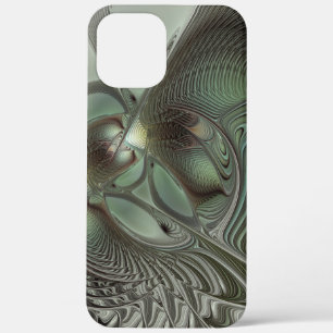 Case-Mate iPhone Case Abstrait Olive Sage Green Grey Fractal Art Imagina