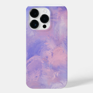 Coque Pour iPhone 14 Pro Abstrait Pastel Blush Rose et Bleu