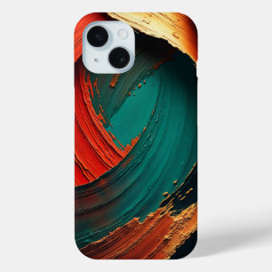 Coque Pour iPhone 15 Abstrait peint à l'huile épaisse impasto