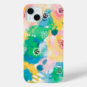 Coque iPhone 15 Mini Abstrait peinture mignon vive aquarelle motif