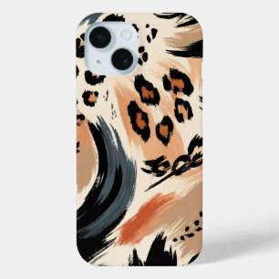 Coque Pour iPhone 15 Abstrait Poster de animal exotique peint Leopard