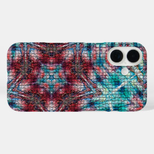COQUES iPhone 16 ABSTRAIT RED BLUE MOSAIC STAR