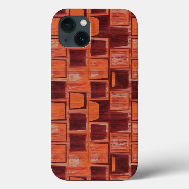 Coques Case-Mate iPhone abstrait rouge et orange (Verso)