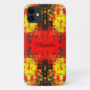 Case-Mate iPhone Case Abstrait Rouge Noir Jaune Parties scintillant Nom