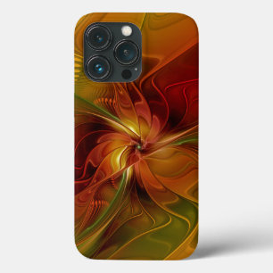 Case-Mate iPhone Case Abstrait Rouge Orange Brown Vert Fractal Art Flowe