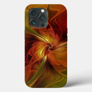 Case-Mate iPhone Case Abstrait Rouge Orange Brown Vert Fractal Art Flowe