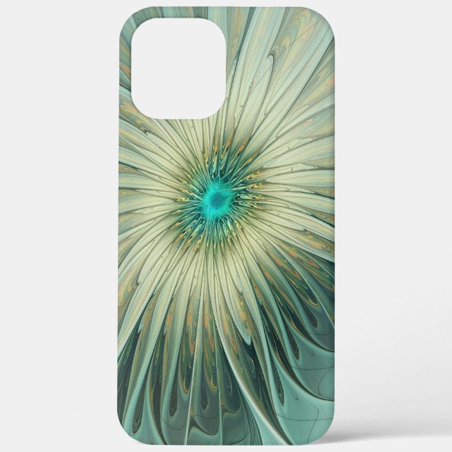 Coques Case-Mate iPhone Abstrait Sage Green Imaginaire Fleur Fractal Art (Verso)