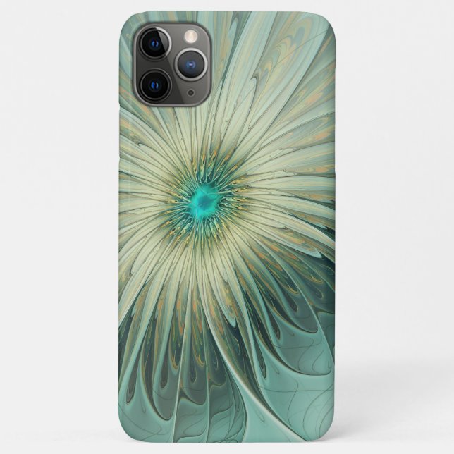 Coques Case-Mate iPhone Abstrait Sage Green Imaginaire Fleur Fractal Art (Dos)
