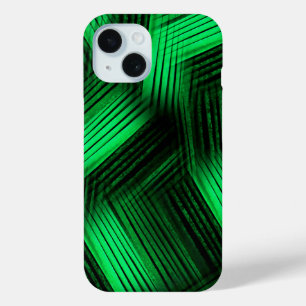 Coque Pour iPhone 15 Abstrait vert contemporain