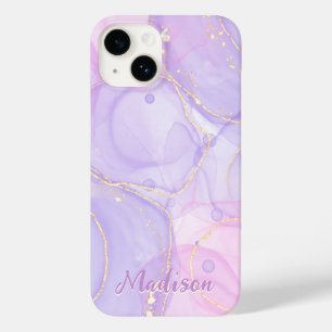 Coque Pour iPhone 14 Abstrait violet moderne personnalisé