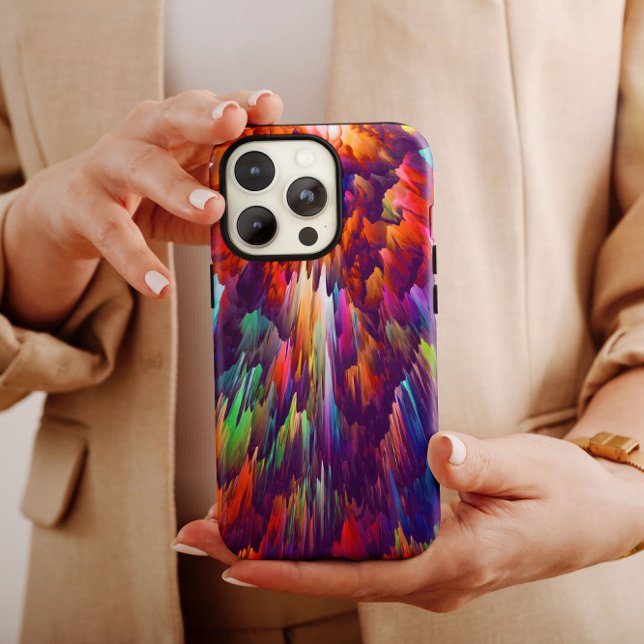 Coques Case-Mate iPhone Abstrait volcanique arc-en-ciel | iPhone 14 Coque- (Créateur téléchargé)