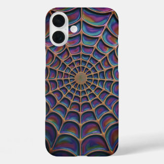 Coques iPhone 16 Plus Abstrait Web de spirale radiante