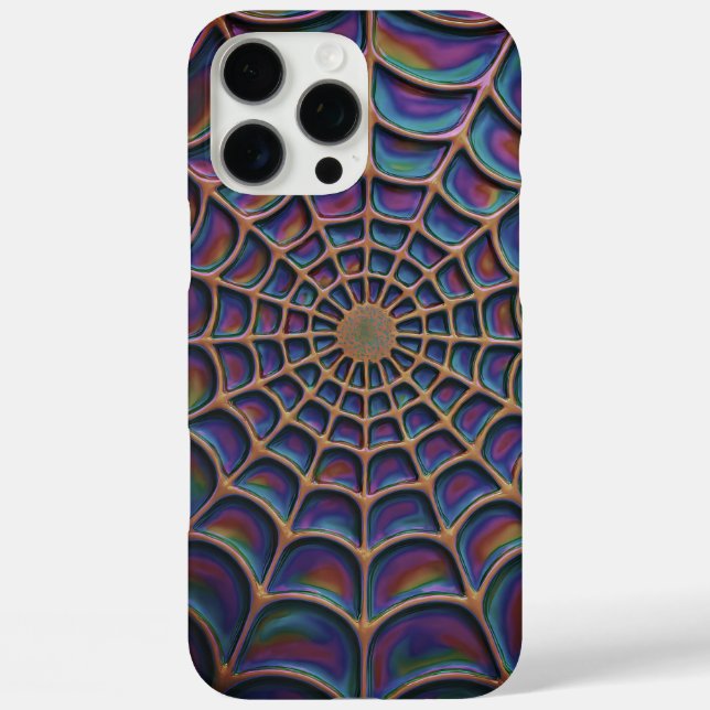 Coques Case-Mate iPhone Abstrait Web de spirale radiante (Verso)