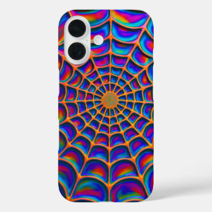 Coques iPhone 16 Abstrait Web de spirale radiante