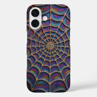 Coques iPhone 16 Abstrait Web de spirale radiante