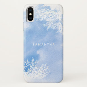 Coques Pour iPhone Abstraite aquarelle, barrière de corail bleu tenda