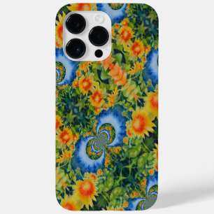 Coque Pour Pour iPhone 14 Pro Max Abstraits champs de tournesol, surréaliste rétro f