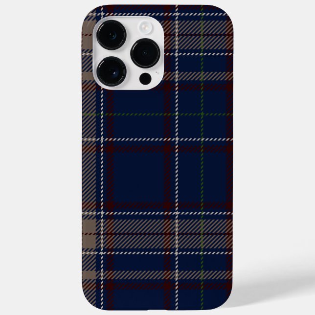 Coques Case-Mate iPhone Académique Navy Blue Plaid (Verso)