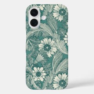 Coques iPhone 16 acanthus vert turquoise foncé