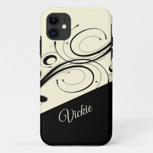 Case-Mate iPhone Case Accent Creme et noir de défilement personnel