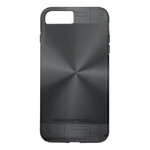 Coque iPhone 8 Plus/7 Plus Accents géométriques noirs en métal brillant
