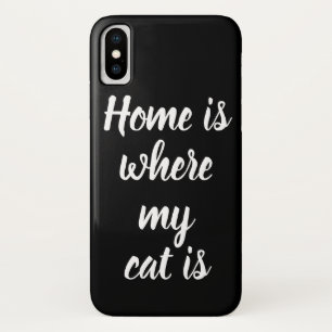 Case-Mate iPhone Case Accueil Où Mon Chat Est Blanc Script Noir