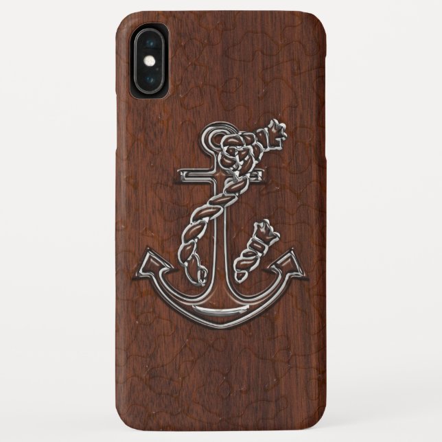 Coques Case-Mate iPhone Acier Ancre en acajou marin humide (Dos)