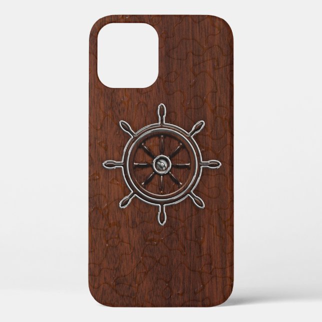 Coques Case-Mate iPhone Acier Ancre en acajou marin humide (Verso)