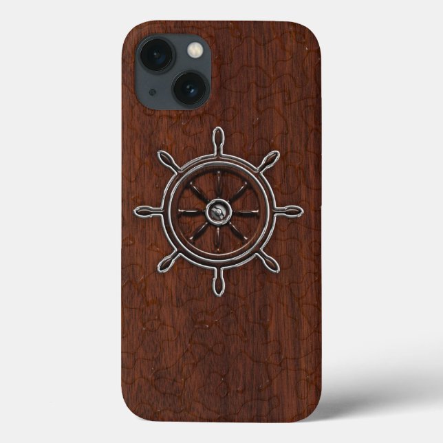 Coques Case-Mate iPhone Acier Ancre en acajou marin humide (Verso)