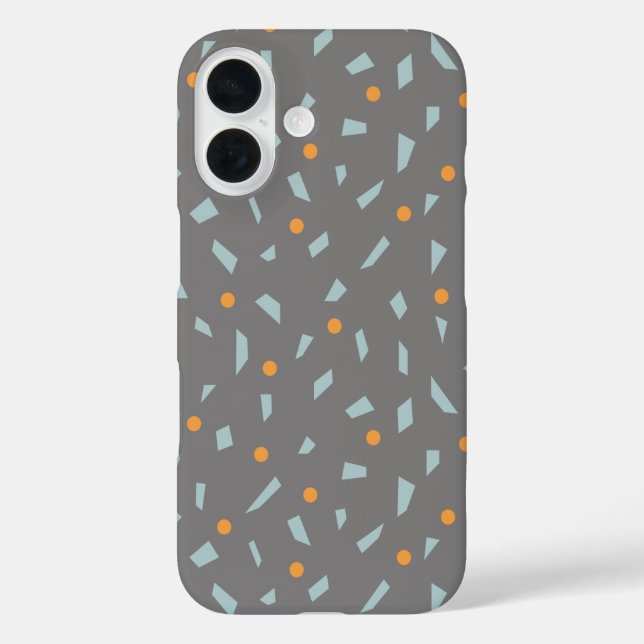 Coques Case-Mate iPhone Acier gris orange et bébé bleu Confetti (Verso)