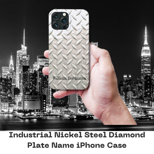 Coques Case-Mate iPhone Acier industriel Nom de la plaque de diamant (Personalized Diamond Plate iPhone Case)