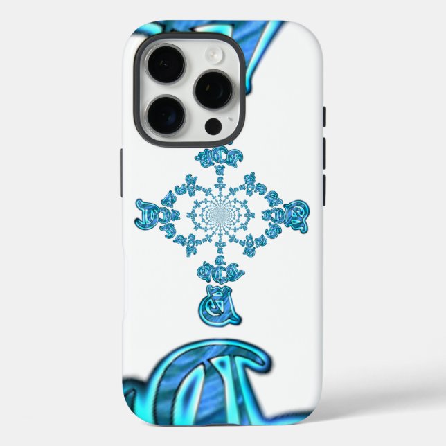 Coques Case-Mate iPhone Action Cyan Turquoise Graffiti Abstrait Imprimer (Verso)