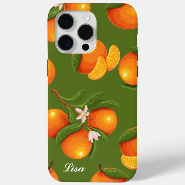 Coques Case-Mate iPhone Actualisation des grands Motifs Oranges (Verso)