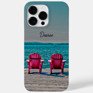 Coques Pour iPhone Adirondack Chaises De Plage Cottage Rose Turquoise