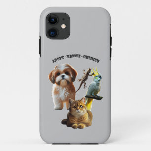 Case-Mate iPhone Case Adoption d'animaux avec le chien, le chat, l'oisea
