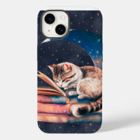 Adorable Chat sur la Lune Lire un livre
