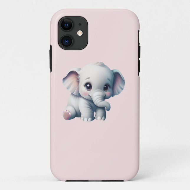 Coques Case-Mate iPhone adorable Kawaii Baby Elephant (Dos)