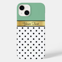 Adorable Peapod Vert Blanc Noir Dots Or Ruban
