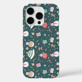 Coques iPhone 16 Pro Adorable Snowman Christmas Pattern