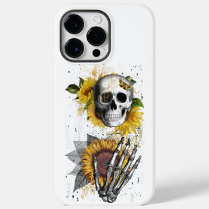 Coque Pour Pour iPhone 14 Pro Max Adorables Halloween crâne et tournesol